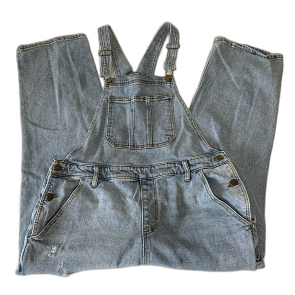 Distressed Denim Overalls Size L - Picture 2 of 8